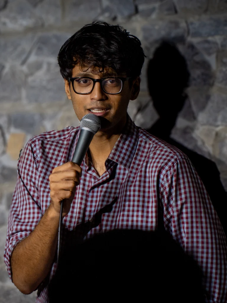 Shamik Chakrabarti performing stand-up comedy at Underground Comedy Club Bangalore