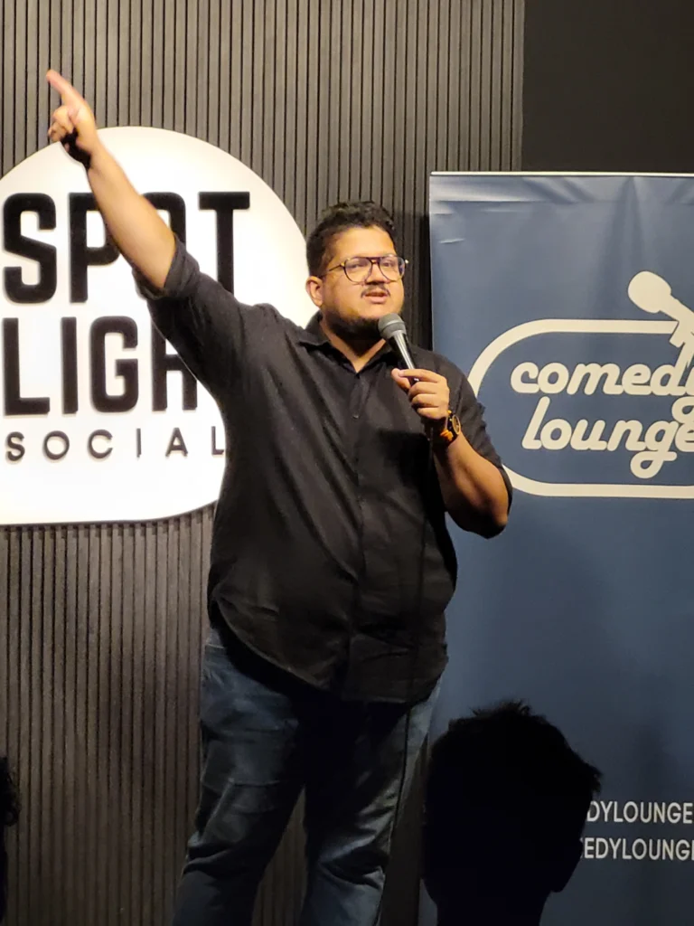 Vishnu Pai performing his one-hour stand-up special at Spotlight Socials