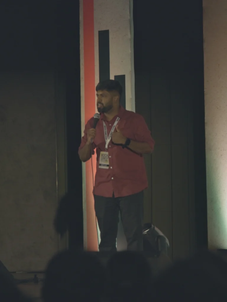 Anand Rathnam performing at Kochi Comedy Festival 2026 presented by Comedy Lounge.